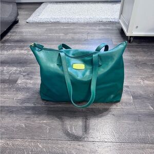 Joy Mangano Green Pebbled LeatherShoppers Tote with RFID Built in